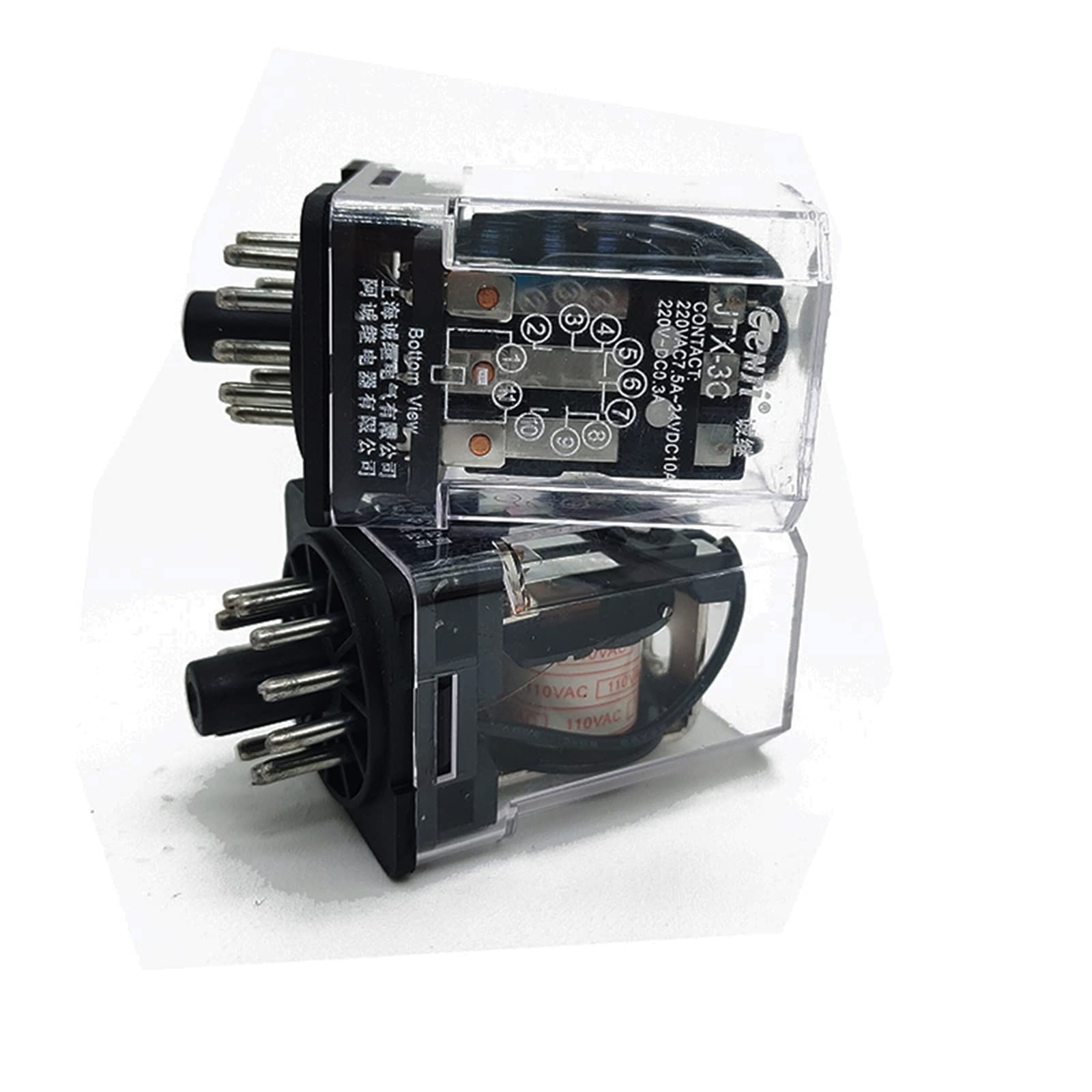 Mini relais de puissance universel AC DC avec base JTX-2C JTX-3C 24V 6V