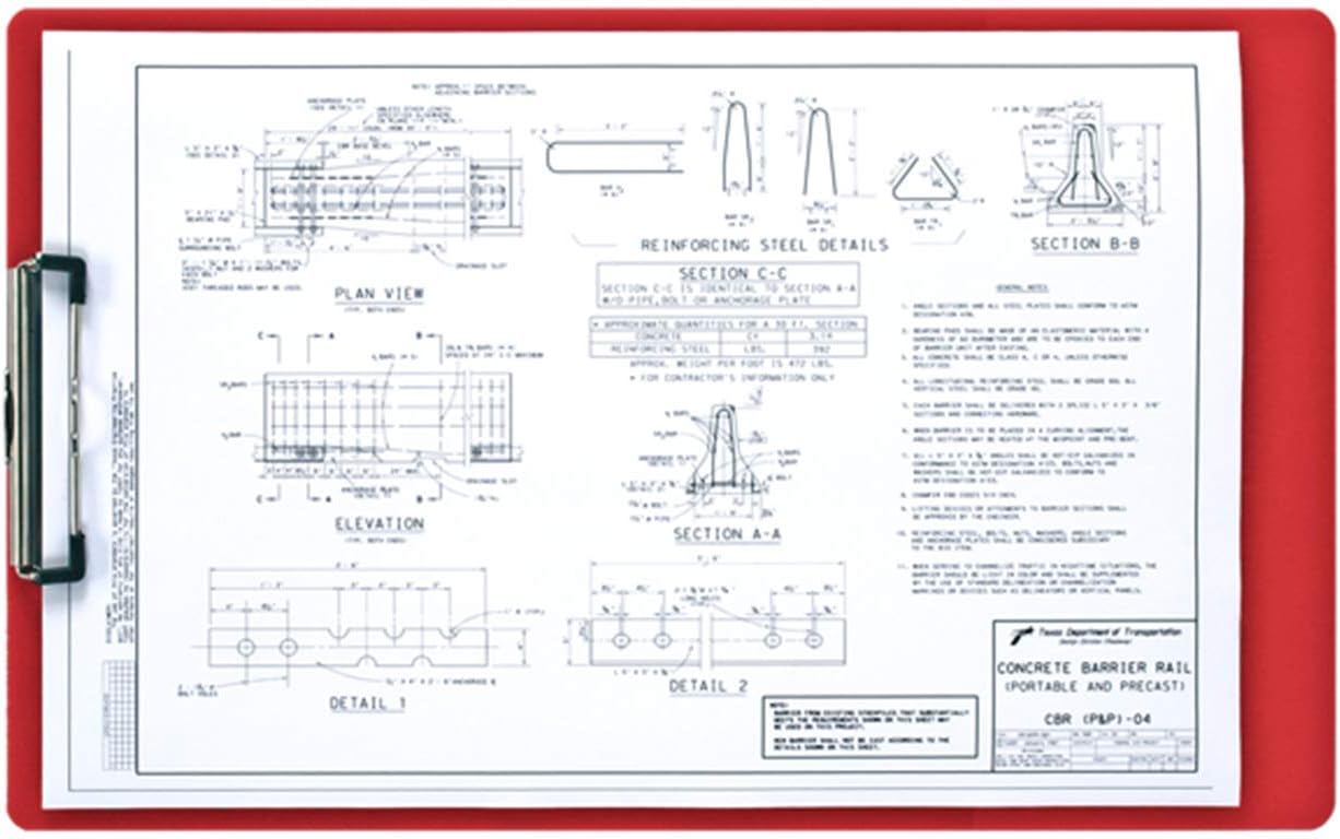 11x17 Clipboard with Low-Profile Metal Clip. 19.5in Length Extra Large, Thick Acrylic Clip Board for Drawing, Engineering, Drafting, Art, and More. Durable Document Holder