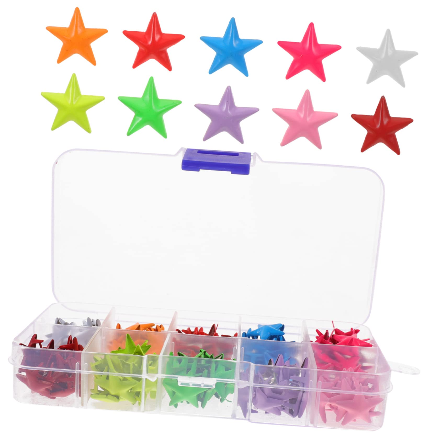 SEWACC 300stücke Metallstern Nieten Dekorative Nieten Für Kleidung Taschen Schuhe Und Accessoires Einfache Installation Für -lederhandwerk Bunten Farben Für Design
