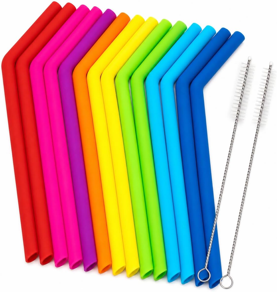 - Reusable Silicone Straws for Tumblers, Smoothies & Kids Drinks – 15 Pack Flexible BPA-Free Drinking Straws with 2 Cleaning Brushes – Soft on Teeth & Lips – Fits 20oz & 30oz Tumblers