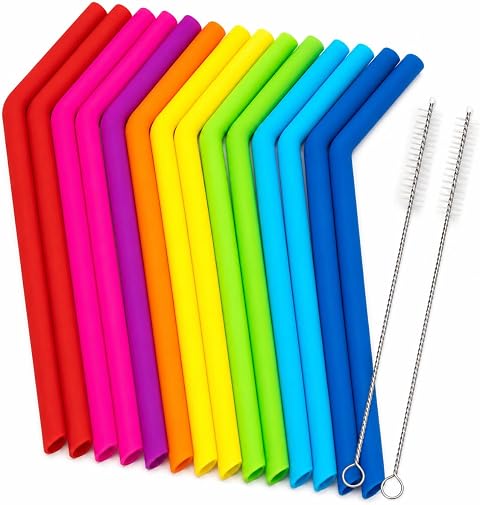 Juju World Reusable Silicone Straws for Tumblers, Smoothies & Kids' Drinks