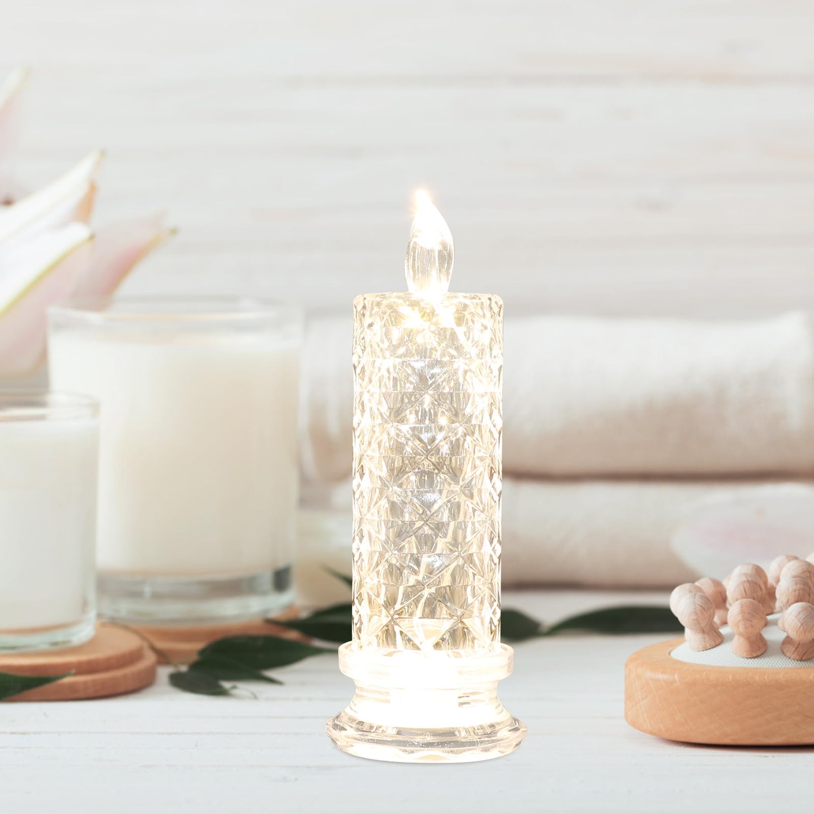Ipetboom 4pezzi Candele Elettroniche Batteria Led Lampada Candela Simulata Per Decorazione Da Tavolo Piccola Luce Notturna Per Camera Da Letto Adatta Per Feste Matrimoni e Altre Occasioni