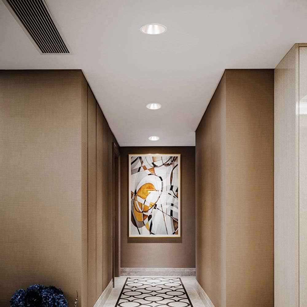 Recessed European Creative Round Recessed Downlight Classic Aluminum Embedded Integrated Spotlight High Brightness LED Panel Ceiling Lamp Lighting Fixture Decorative 4000K Natural Light Integrat