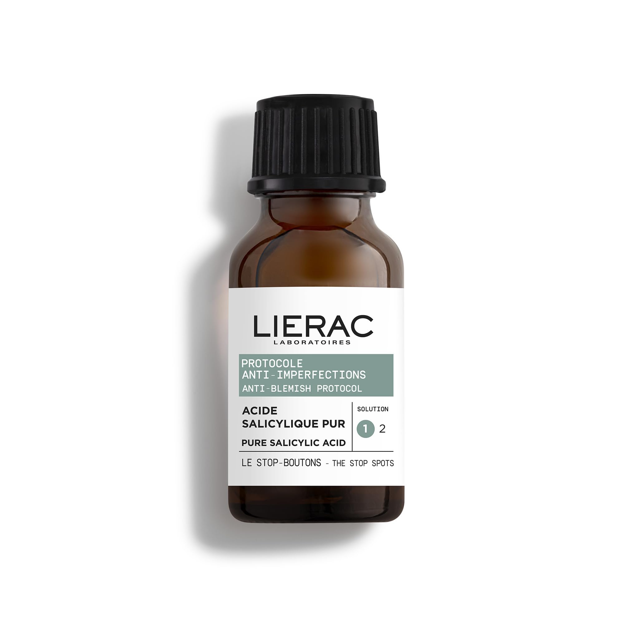 Lierac - Protocole Anti-Imperfections - Stop-Boutons 15ml - Soin SOS Nuit Immédiat qui Purifie, Assèche et Réduit les Marques - Enrichi en Acide Salicylique, Zinc et Calamine