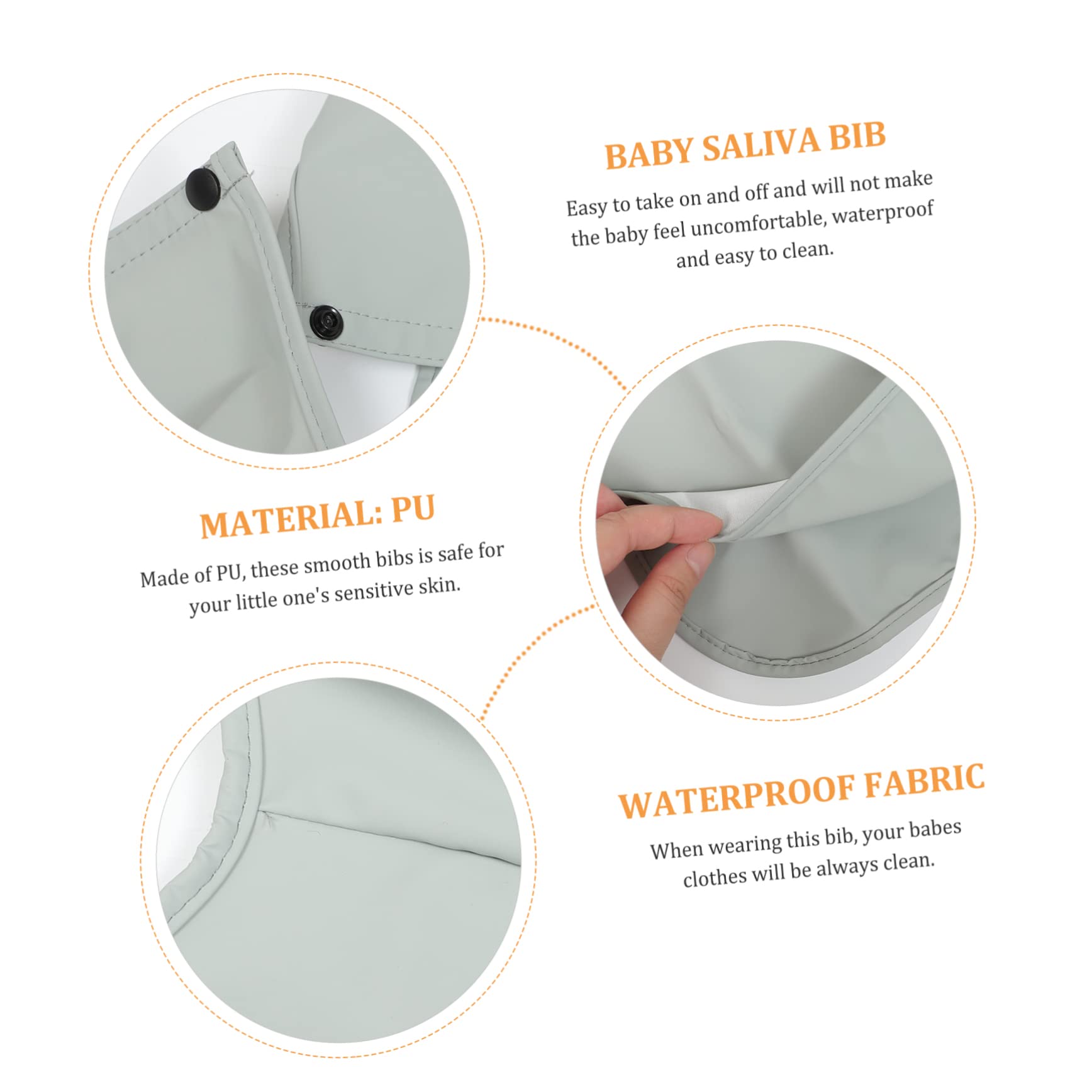 Mipcase 2 Bavaglini Impermeabili per Bavaglini PU Maniche Facili Indossare e Design con per Catturare Adatti per Mesi Macaron