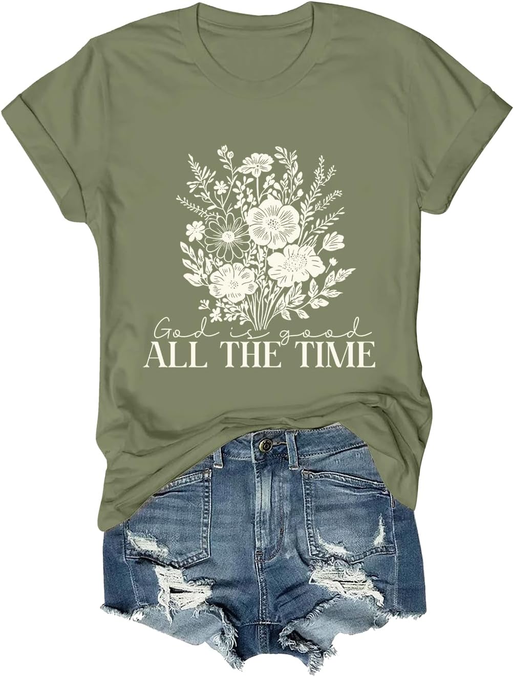 Christian Shirts for Women Floral Graphic Tees Faith Cross Shirt Faith Religious In...