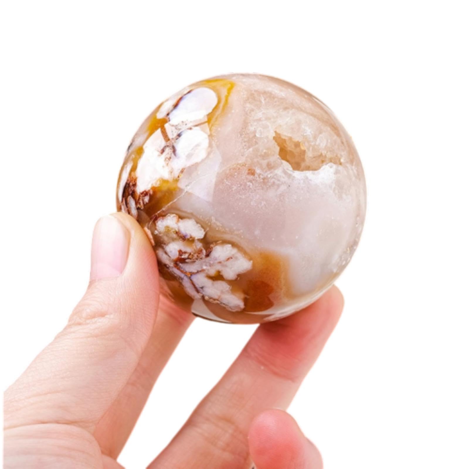 MDBJTCYZN Crystal Ball Cherry Blossom Agate raw Stone ore Mark Home Decoration,25~30mm