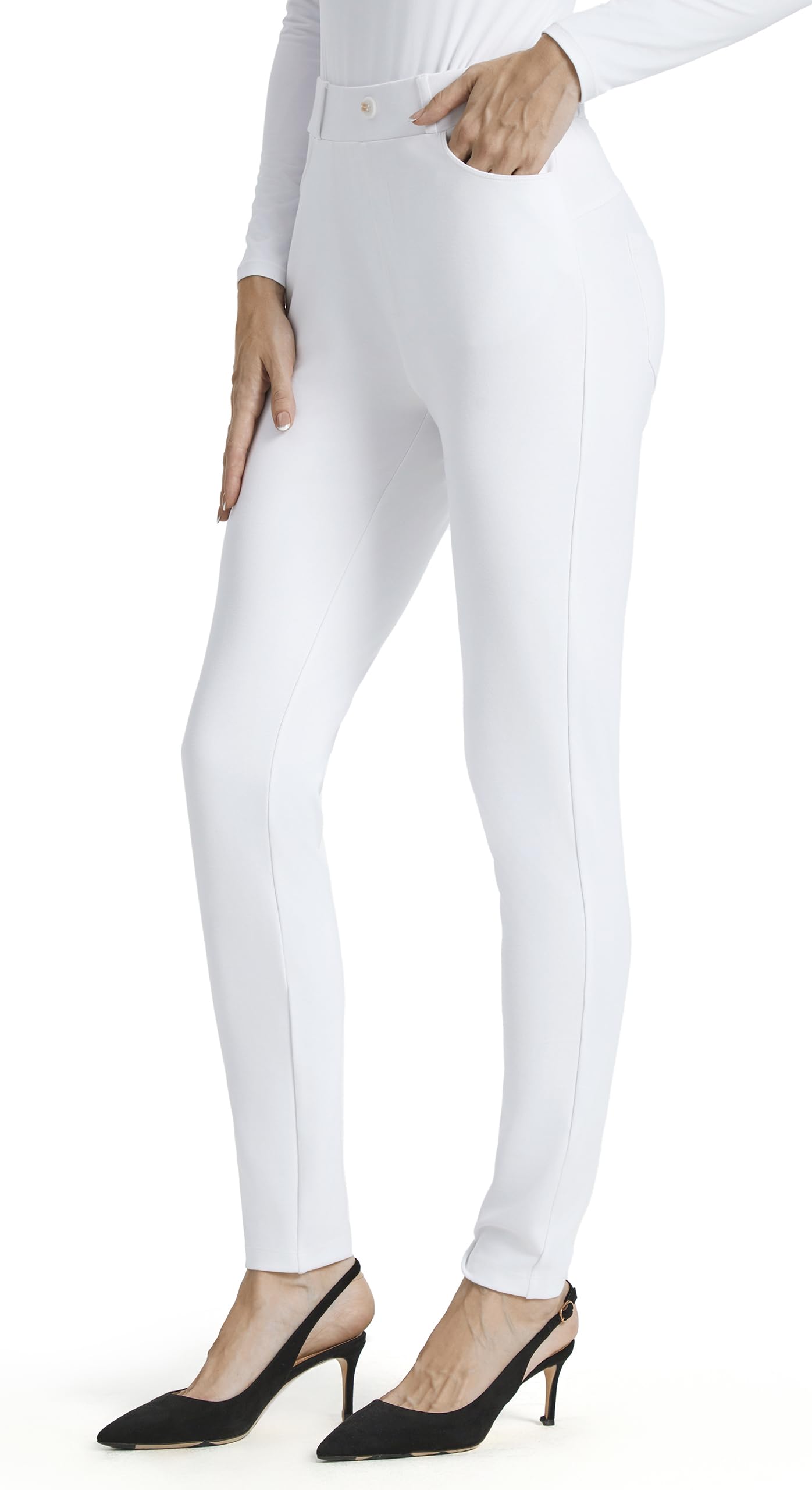 AFITNE Women's Yoga Dress Pants 2025 Spring Skinny Pull On Work Pants Stretchy Slim Fit Leg Office Casual Slacks