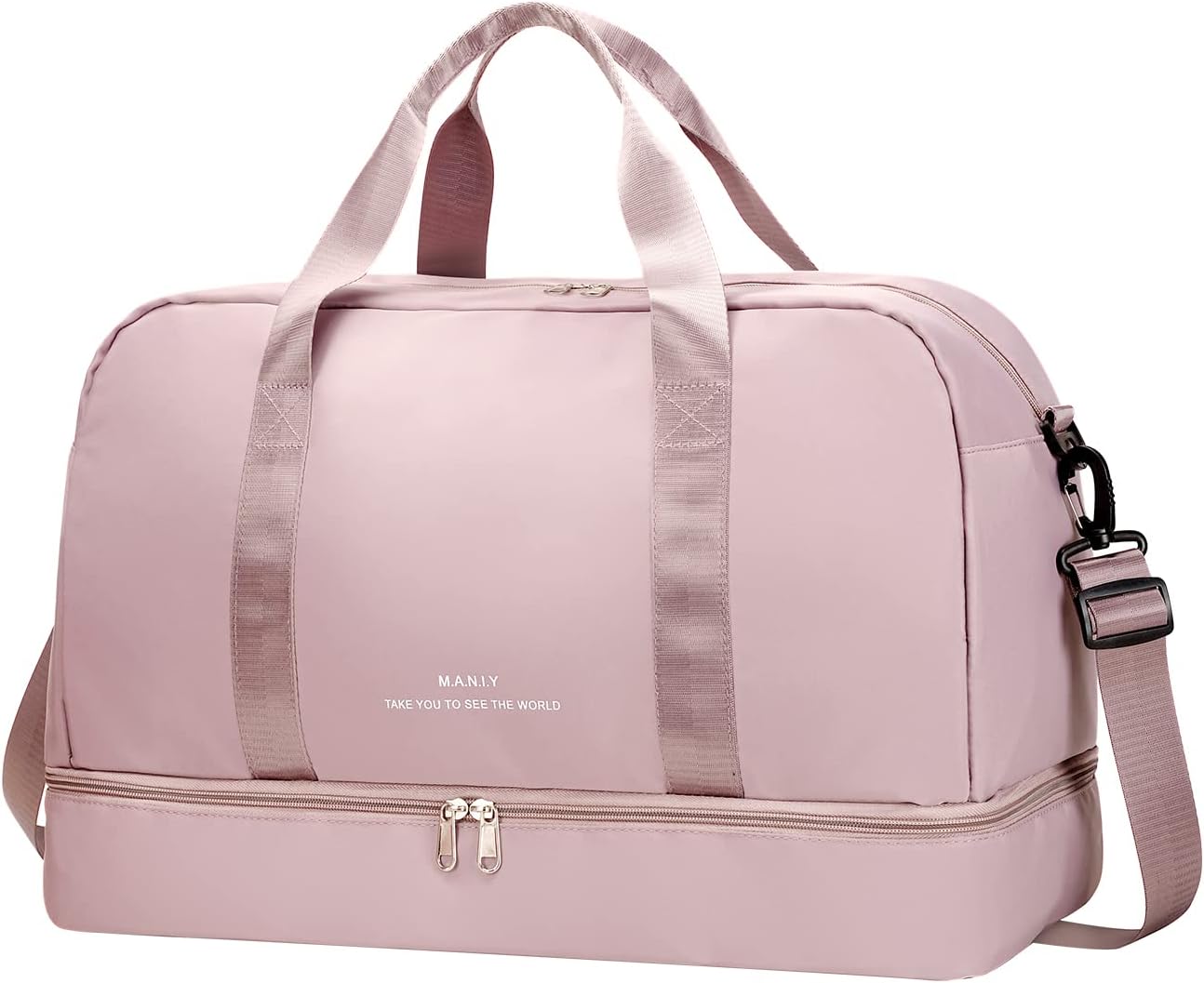 Sports Gym Bag with Wet Pocket & Shoes Compartment Victop Waterproof Weekend Bag with Shoulder Strap Large Travel Duffel Bag Lightweight Overnight Bag Duffle Holdall Bag Shoulder Bag, Pink, casual