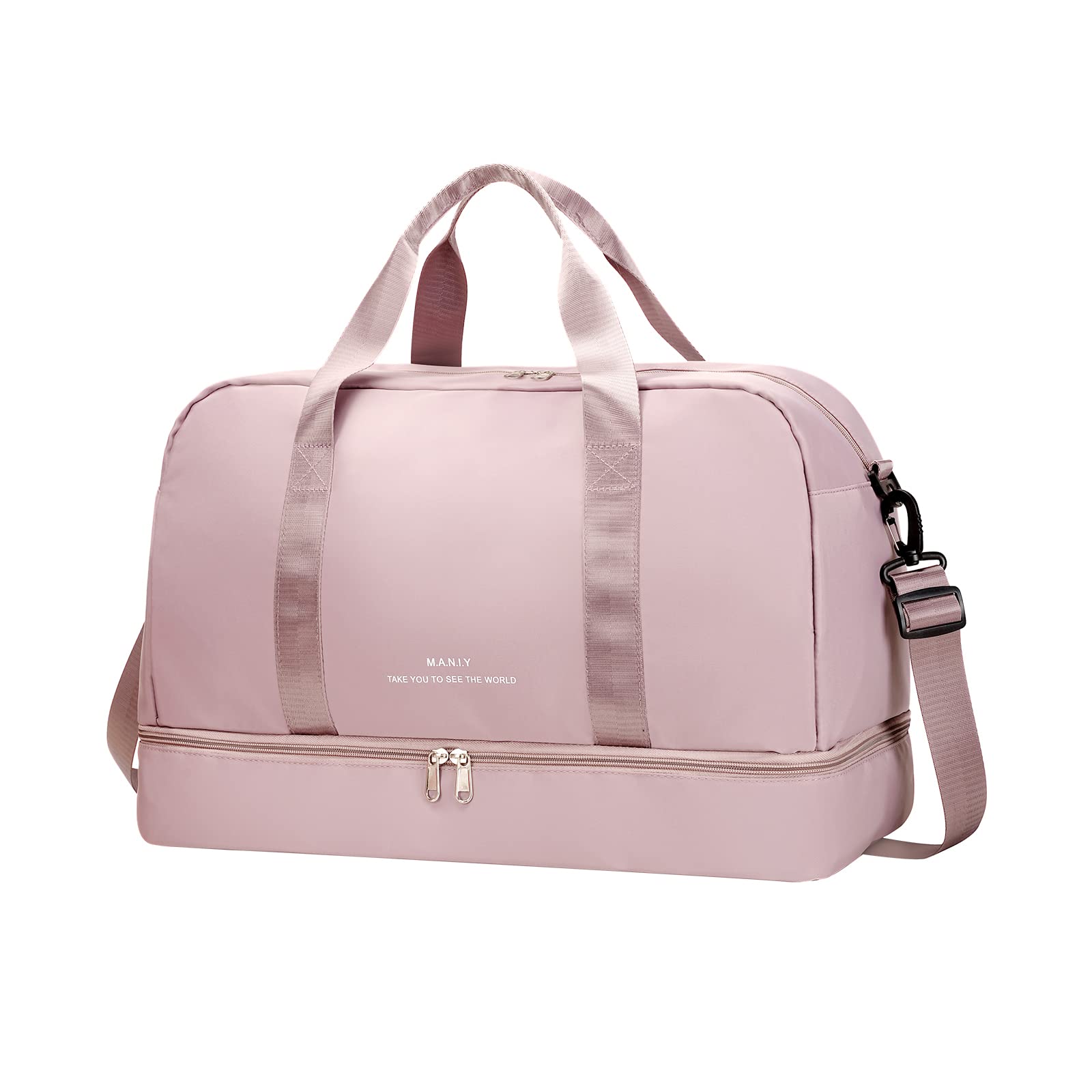 Sports Gym Bag with Wet Pocket & Shoes Compartment Victop Waterproof Weekend Bag with Shoulder Strap Large Travel Duffel Bag Lightweight Overnight Bag Duffle Holdall Bag Shoulder Bag, Pink, casual