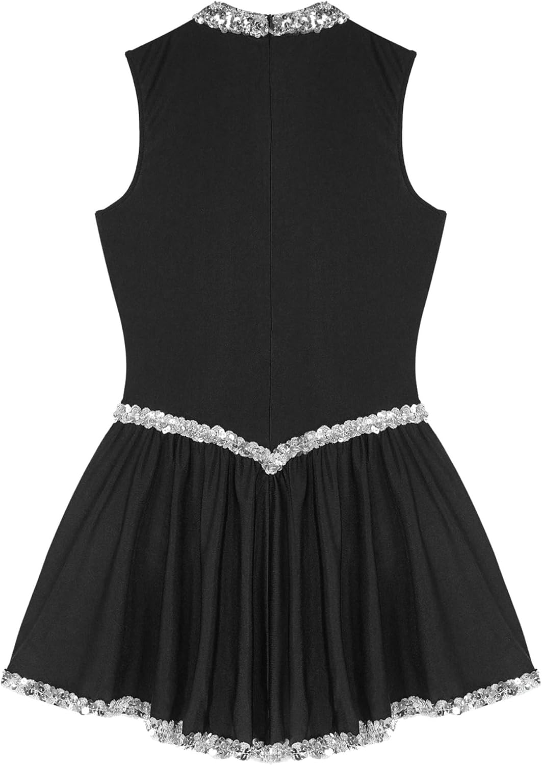 ACSUSS Women's Glitter Sequins Cheerleading Uniform Cheer Leader Outfits Dance Dress Performance