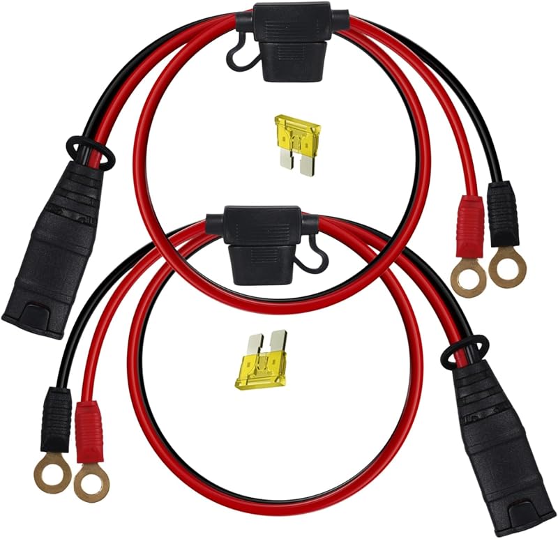 2 Packs Compatible with NOCO GC002 X-Connect Charger Harness, Genius Smart Battery Charger Extension Cable M6 (1/4 inch) XL Hole Terminal Connector, Suitable for smart Battery Harness Accessories