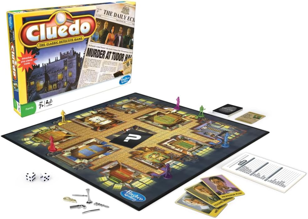 Hasbro Gaming Cluedo The Classic Detective Board Game, Strategy Board Game for Kids & Adults, borad game for boys and girls Ages 8+ for 2-6 Players