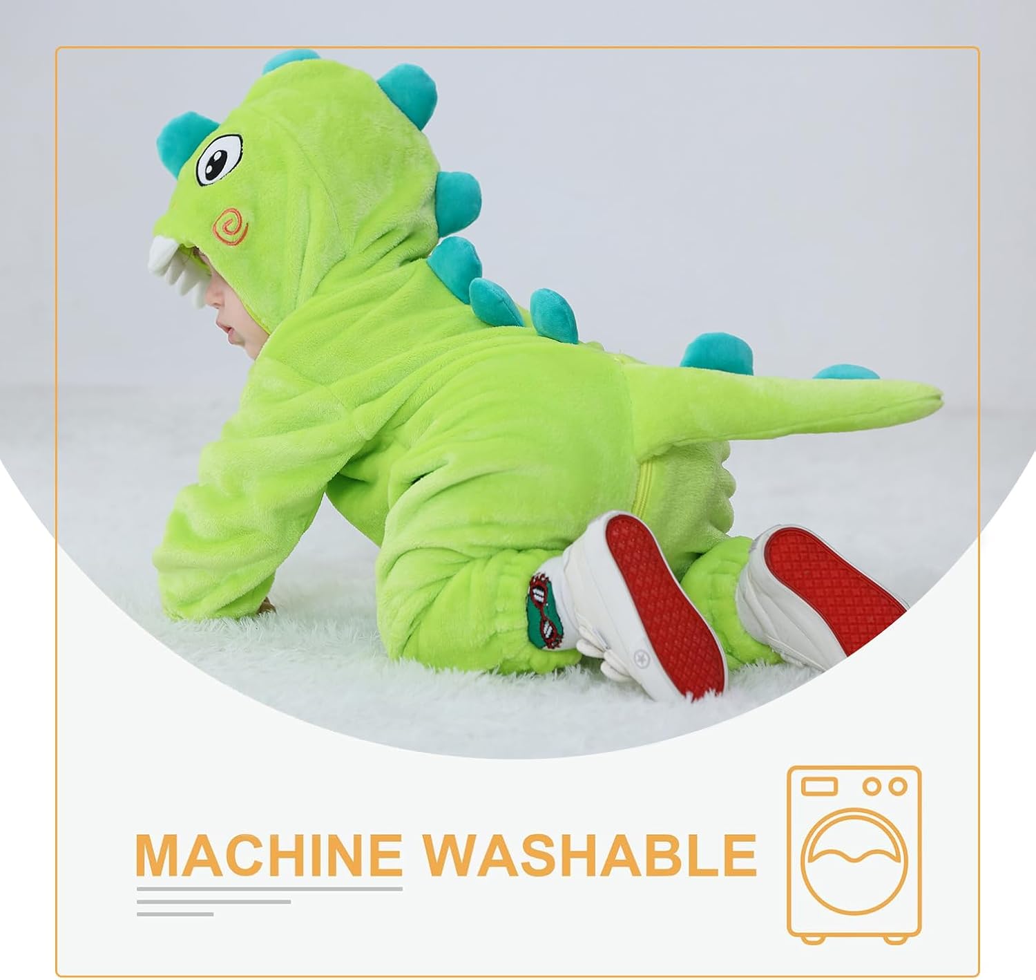 TONWHAR Dinosaur Costume for Toddler Boys & Girls, Halloween Dress Up Animal Hooded Romper One-Piece Outfit for Kids