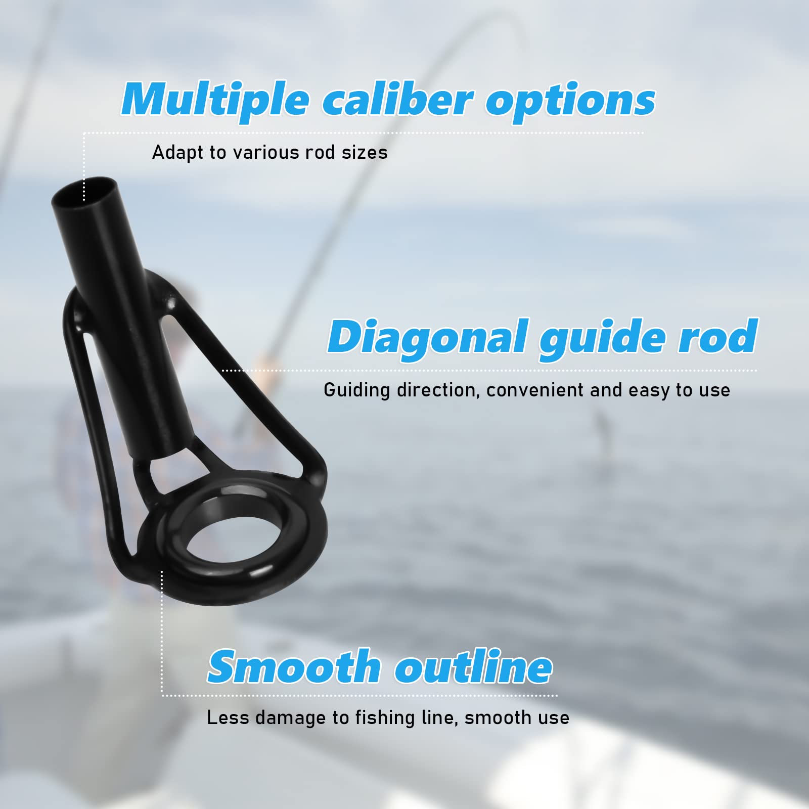 Kit De 40 Anneaux De Canne à Pêche Pinsheng – Acier Inoxydable Et Céramique – 8 Tailles De 1,8 à 3,2 Mm – Boîte De Rangement