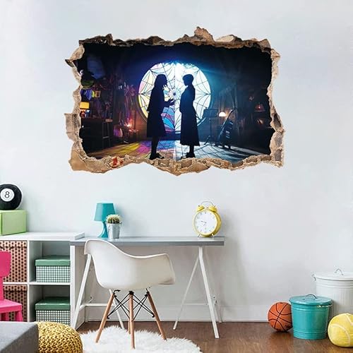 Wednesday Addams 3D Wall Stickers Addams Wall Decal Girls Wall Décor Day Removable Wall Art Sticker For Baby Kids Nursery Girls Bedroom Living Room Playroom Wall Decoration #TOP4