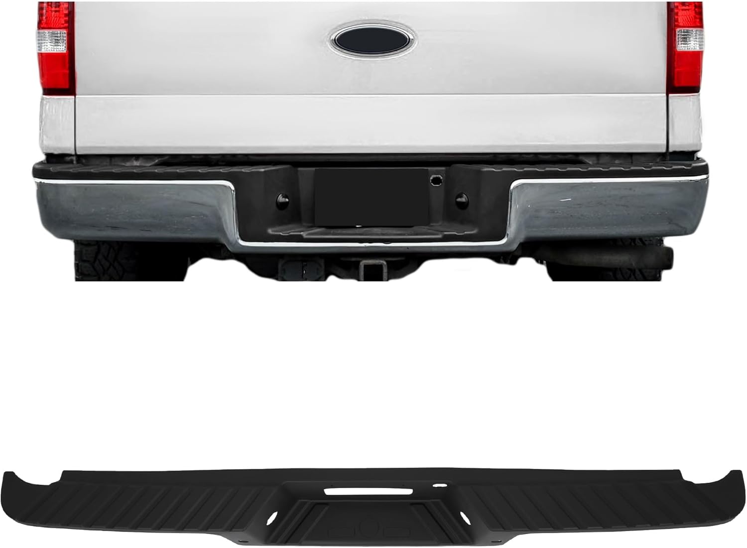KUAFU Rear Bumper Step Pad Compatible with 2004-2008 Ford F150, 2006-2008 Lincoln Mark LT Replacement For FO1191123, 7L3Z17B807D W/Senor Holes Molding Trim PP Plastic