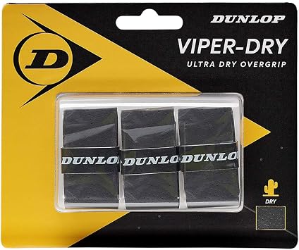 DUNLOP Viper-Dry Overgrip, 3-Pack, Black