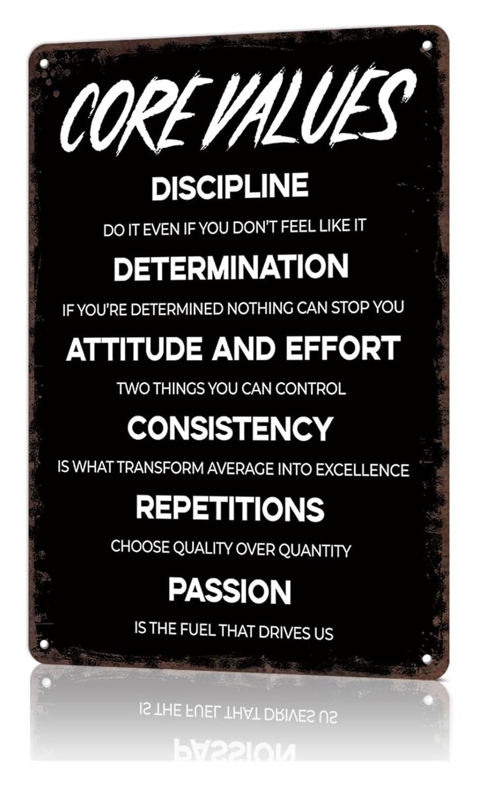 ZDVHOMCB Sarcastic Metal Sign Core Values Vintage Style Tin Board For Basement Workshop Game Room 8 X 12 inch