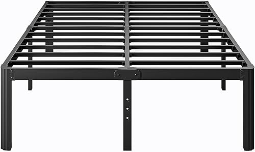 Miniatura 18 de Marco de cama Full Size de 18 pulgadas de alto, no necesita somier, marco de cama de metal con plataforma Full Size, sin ruido, fácil montaje,