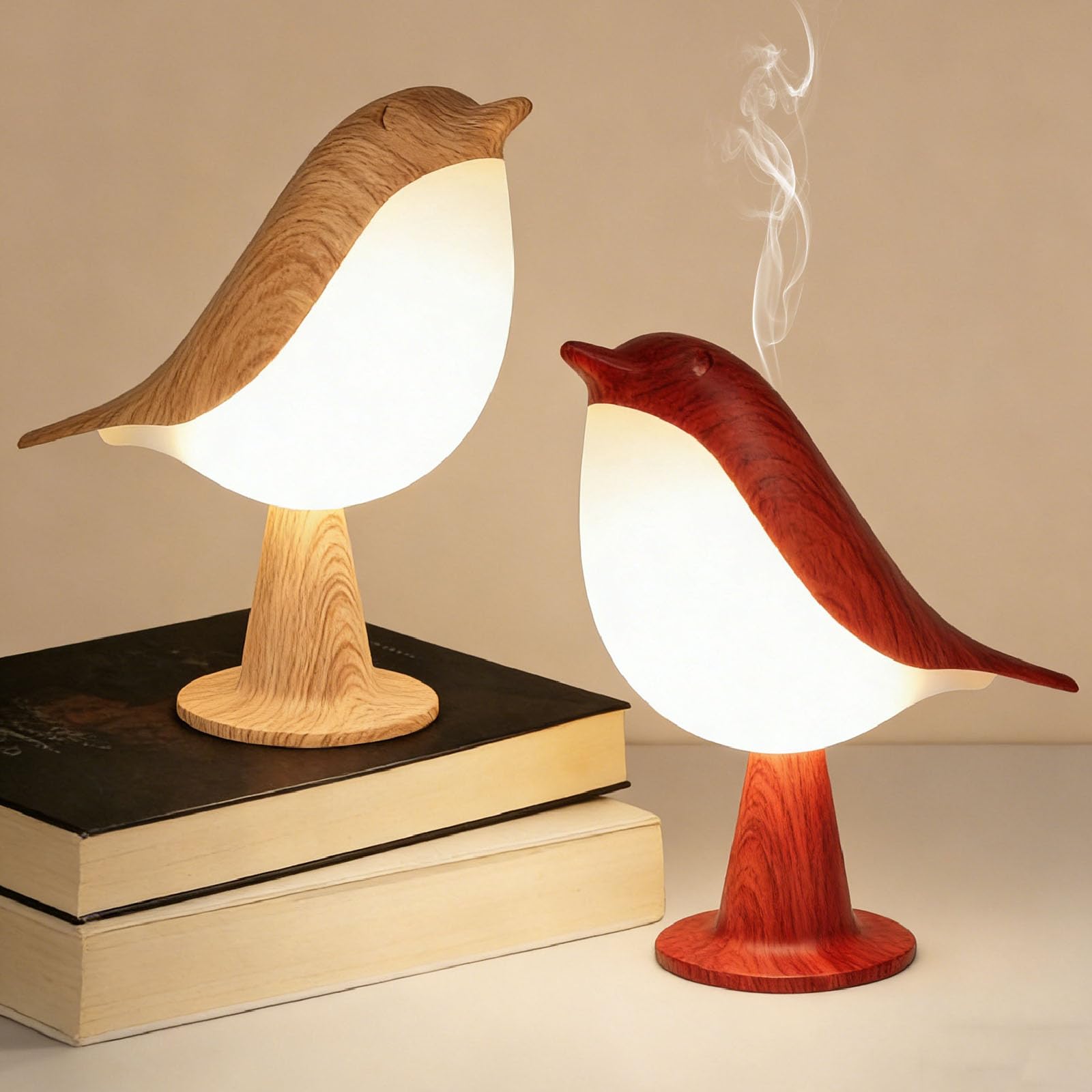 2 Stück Touch Nachttischlampe dimmbar, kleine kabellose Schreibtischlampe, tragbare Tischlampe, wiederaufladbar, niedlicher Vogel Lampe Nachtlicht für Kinder Erwachsene, Geschenke für Männer Frauen