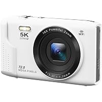 AiMike Digital Camera with 5K Resolution, WIFI Transfer Function, 72 Megapixels, 64GB Micro SD Card Included, 16x Digital Zoo