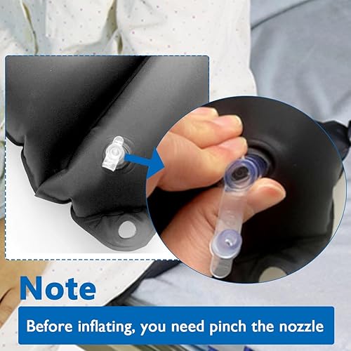 Miniatura 4 de Cojín de asiento inflable para ancianos, almohadilla cuadrada para enfermedades de decúbito para discapacitados, alivia el dolor en silla de ruedas