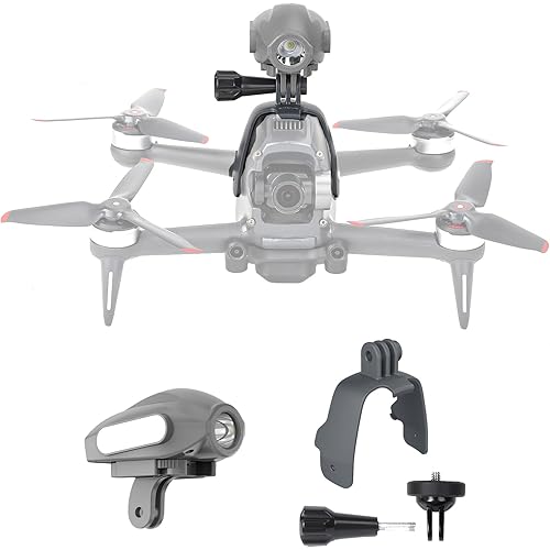 Drone Searchlight Strobe Light for DJI FPV Drone Night Navigation Flight Light Lamp Headlight Mount with Top Carry Extension Bracket Adapter Clamp Holder Drone Anti-Collision Accessories