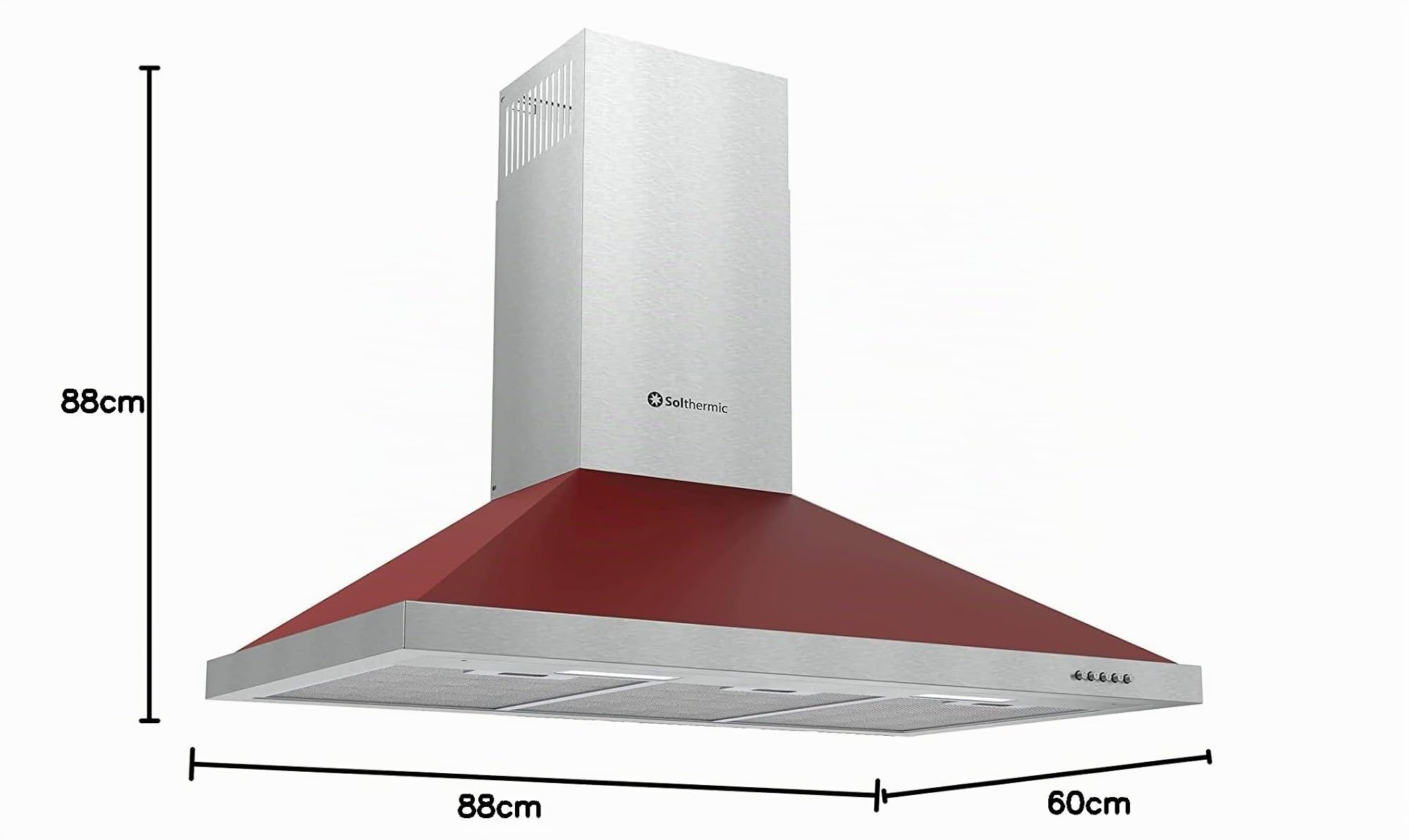 PACK SOLTHERMIC COCINA F9L50G2 ROJA PANORAMICA Y CAMPANA DE 90 8924 (5 FUEGOS Y HORNO PANORAMICO/GAS BUTANO Y GAS CIUDAD/ENTREGA A DOMICILIO Y RETIRADA DEL USADO GRATIS/ALTA GAMA