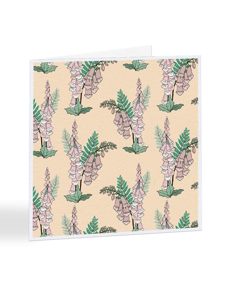 Foxglove Greeting Card - A9062 - British Flowers Botanical Garden Card - Perfect for Any Occasion Birthday Christmas for Her Women Mum Friends Mothers Day - Single