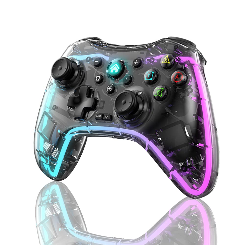 Switch Controller,Wireless Switch Pro Controller Compatible with Nintendo Switch/Switch lite/Switch OLED,Pro Controller Switch Support Turbo,Wake-up Function and Adjustable LED