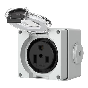 STARELO 50Amp Power Outlet Box,NEMA 6-50R Receptacle,250Volt Heavy-Duty Outdoor dustproof and Weatherproof for Electric Vehicles, generators, Welding Machines, etc.ETL Listed.NEMA 6-50R Box