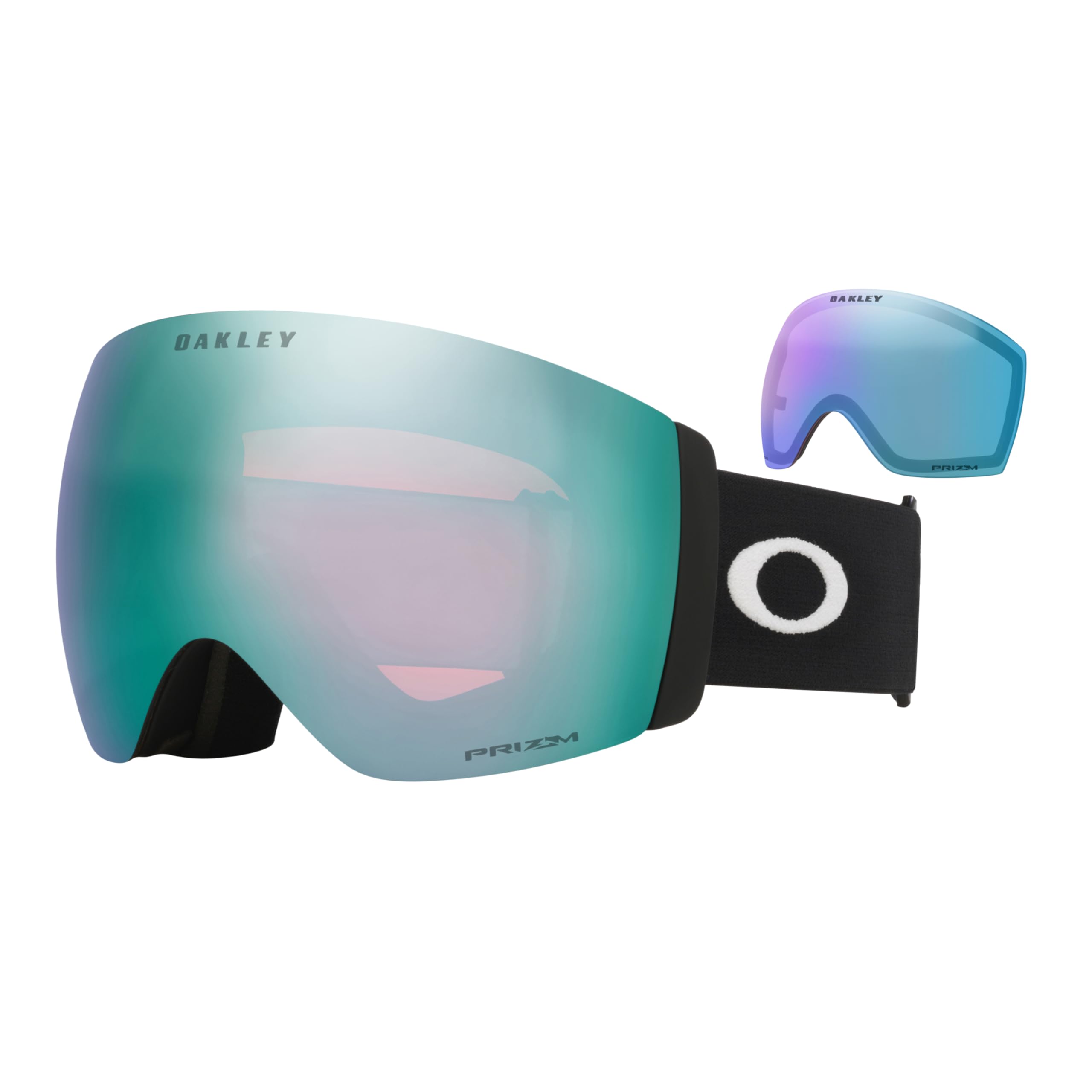 Oakley Flight Deck Pro L OO7138 Matte Black/Prizm Sapphire Ski Goggles for Men for Women + Spare Prizm Iced Lens Microfiber Cloth Bag + Bundle with Care Kit