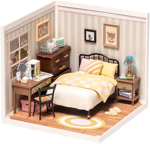 Robotime Super Store Series Sweet Dream Bedroom Plastic DIY Miniature Dollhouse Kit
