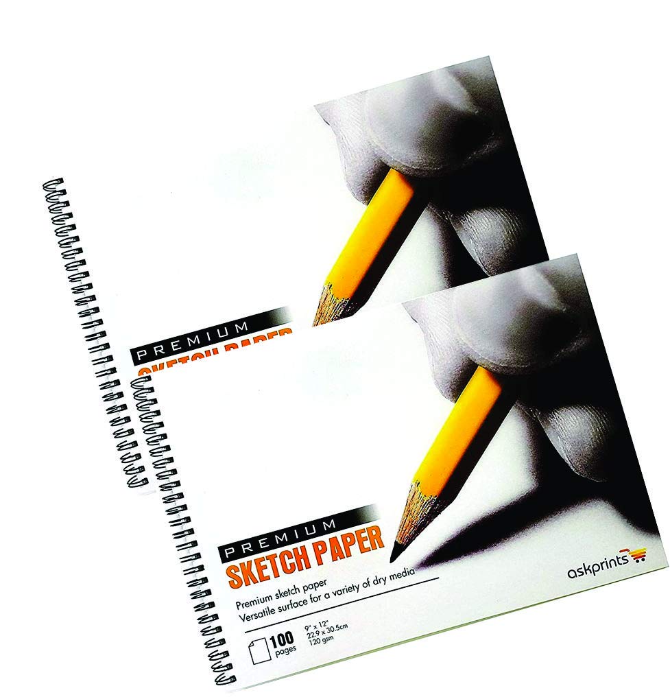 Askprints Artist Sketch Book Wiro Bound 9 x 12 inches 200 Pages Set of 2 (Acid Free) 120 GSM (B08RJVVGJT) Amazon Price History, Amazon Price Tracker