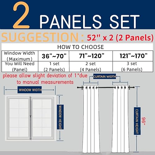Miniatura 3 de Amidoudou 1 par de cortinas europeas de lujo con cenefa para sala de estar, dormitorio, cortinas bordadas de doble capa (gris, 52 x 96 pulgadas)