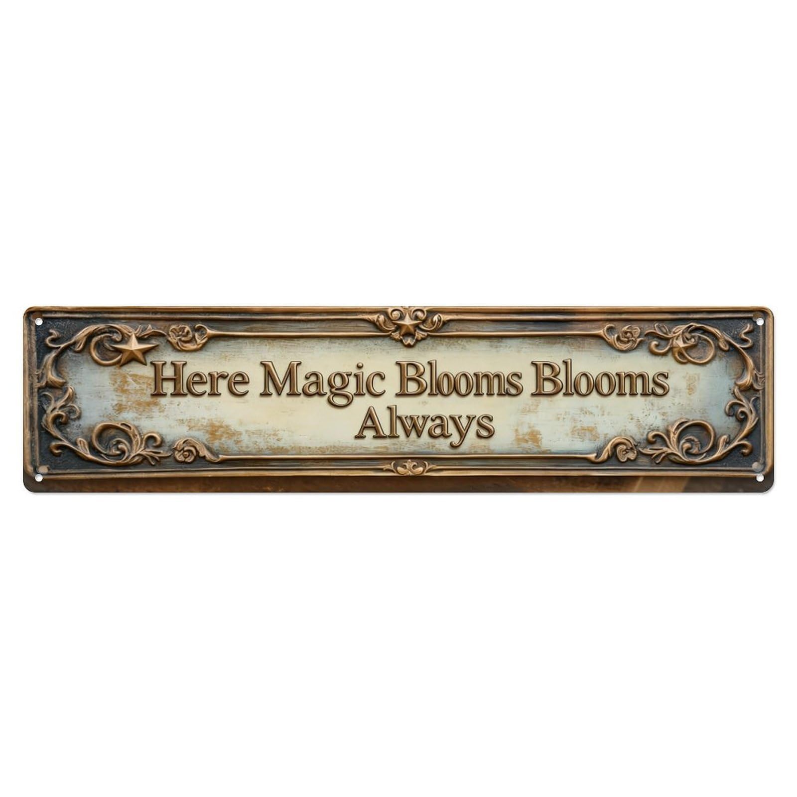 Iageret Vintage In This House We Believe In Magic Metal Tin Sign Retro Wall Decor, Bar Garage Cafe Kitchen Home Wall Art Poster Decoration 4X16inches
