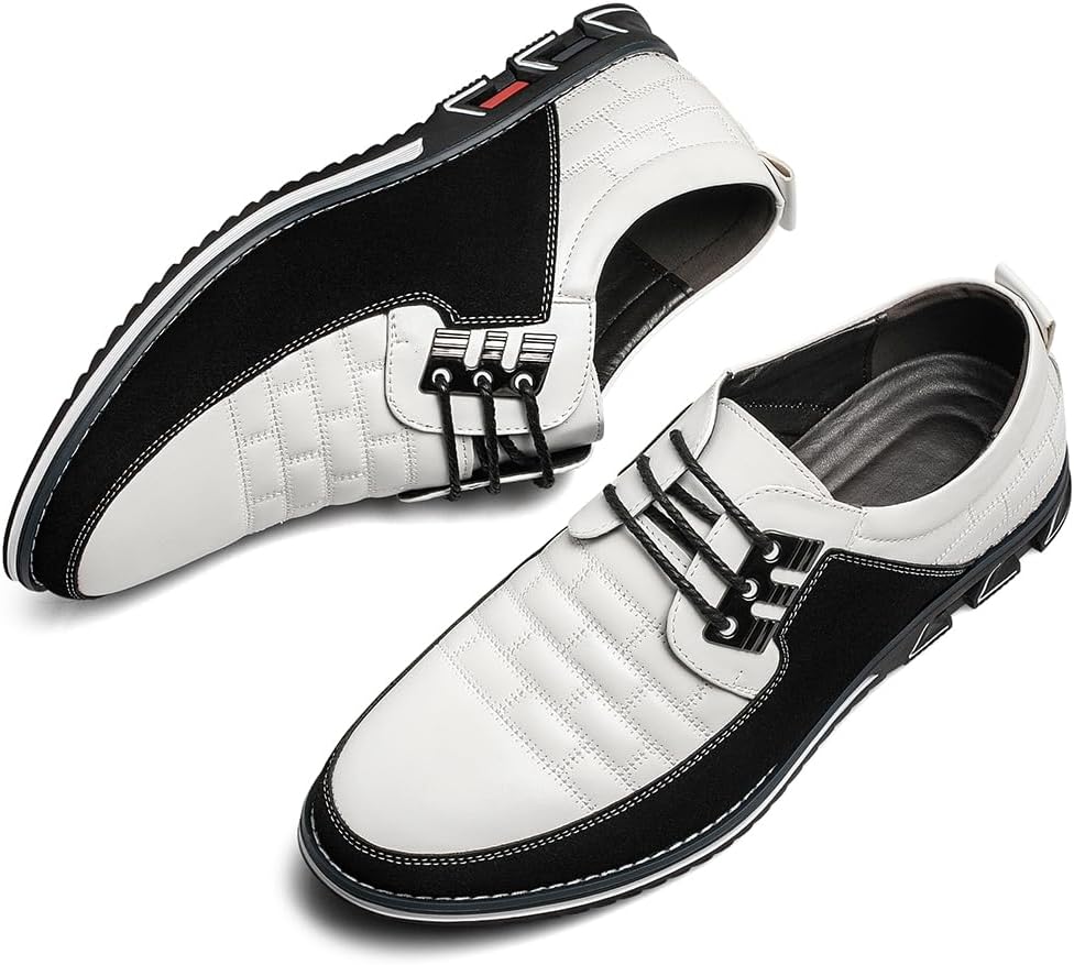 Men's Premium Leather Dress Shoes Comfort Business Casual Oxford Shoes Fashion Dress Sneakers Soft Loafers Derby Shoe for Office Working Walking Driving - Image 8