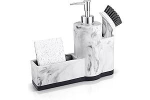 Kitchen Sink Soap Dispenser with Sponge Holder and Brush Holder