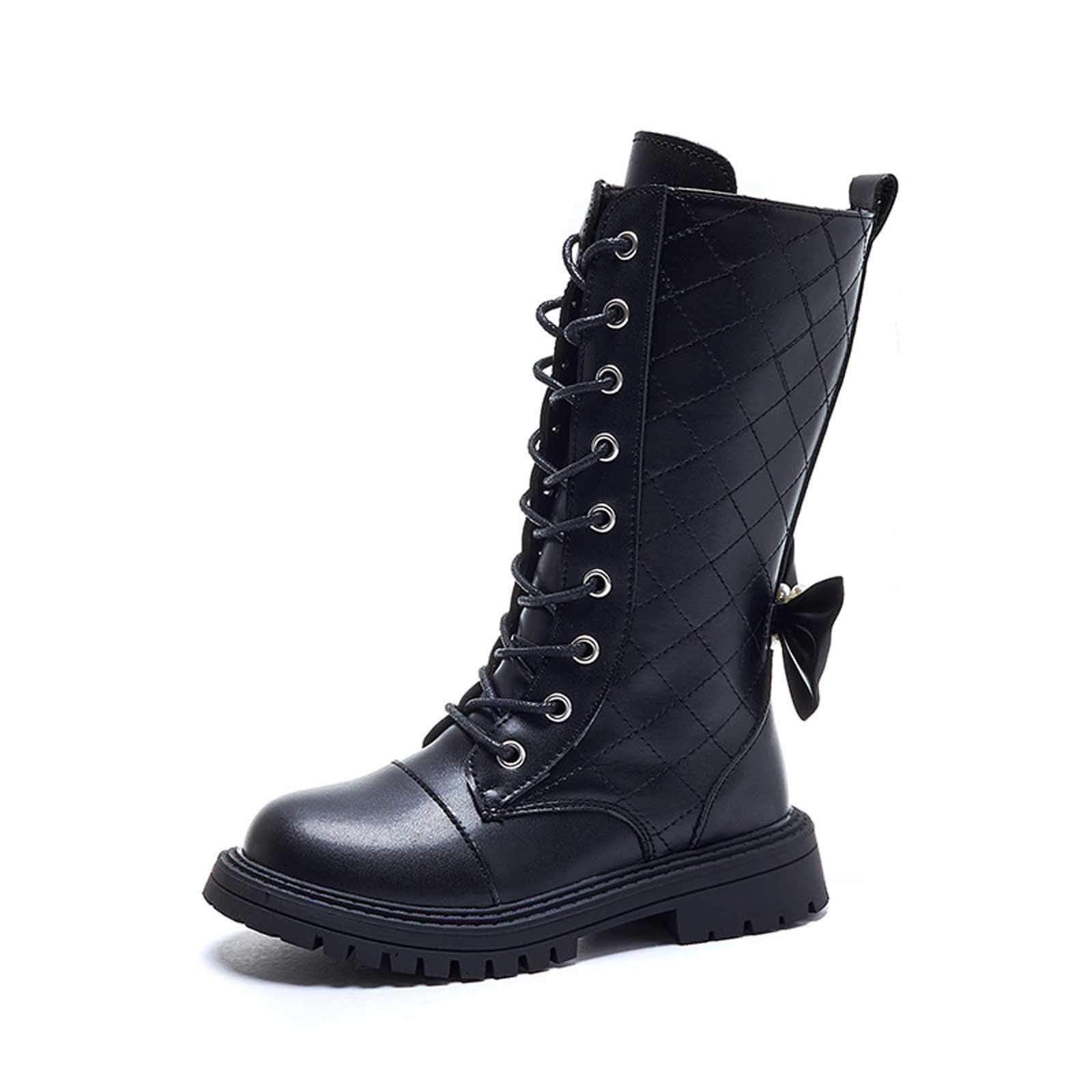 Stivali per Bambine Scarpe Traspirante Morbido Casual Scarpe da Trekking Outdoor Fodera in Pile Stivali da Equitazione per Ragazze Design alla Moda Chaussures Enfant pour École et Loisirs