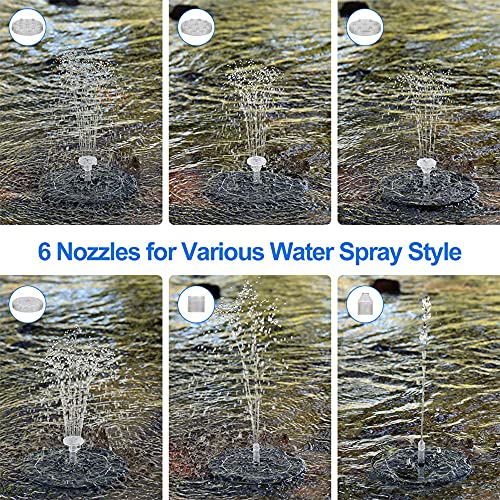 Solar Power Fountain Outdoor 3,0 W Zonnepaneel, Power Garden Steingtuin, Pool Floatings Vulling LED Licht Landschap Fontein Brushless Submersible Pomp Lights Kleuren Variabel met zes sproeiers - Image 7