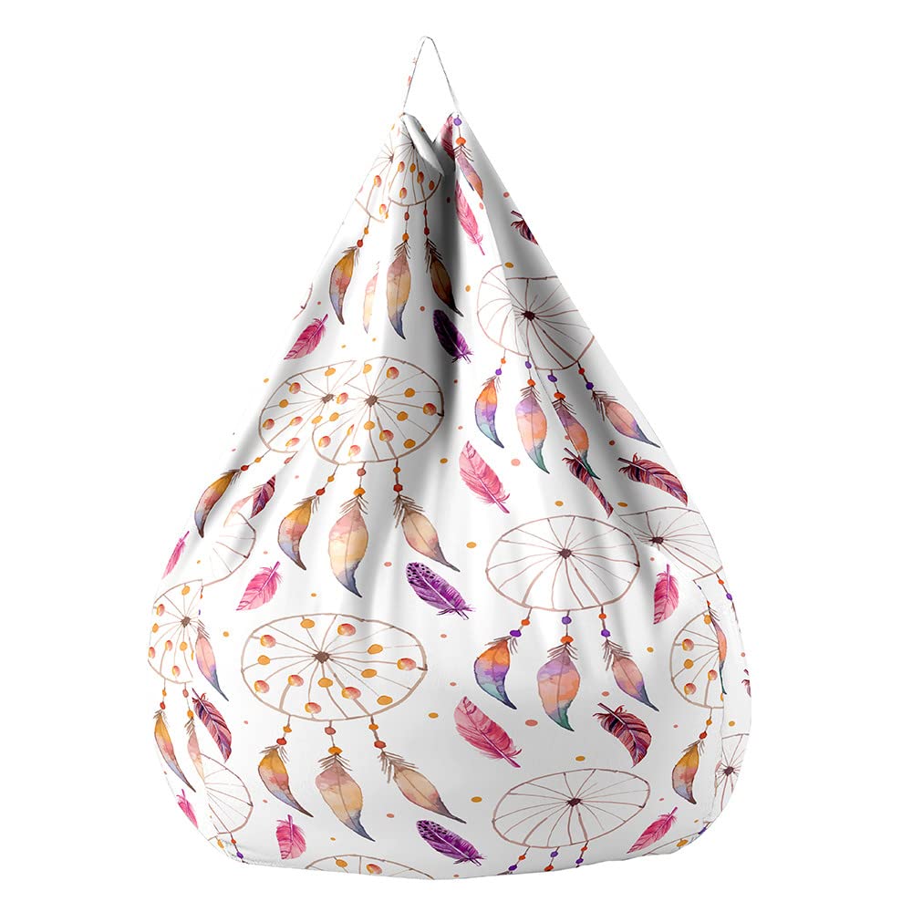 Sac De Rangement Jouets En Peluche - Transformable En Pouf - Housse Lavable - Remplissage Billes EPS - Arc-en-Ciel
