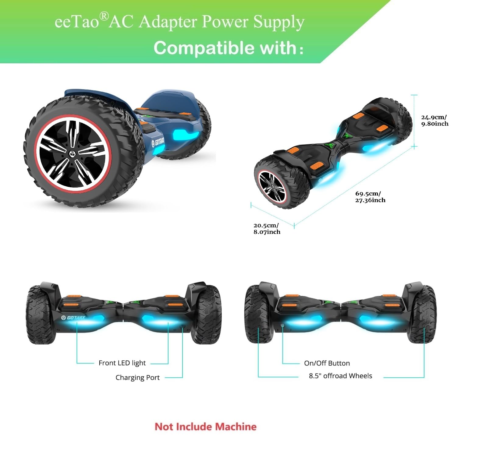eeTao 42V 1A Battery Charger Replacement Compatible with ?Gotrax Cosmos 8.5