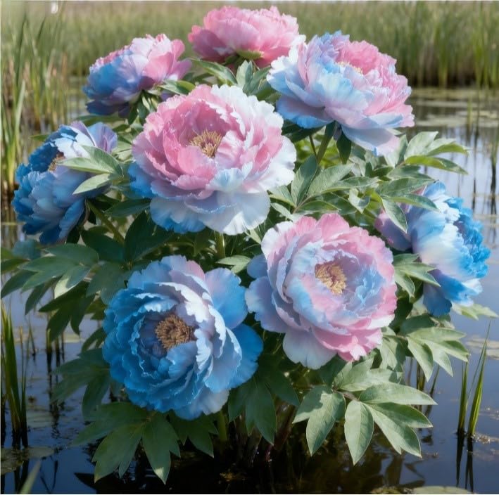 Magnificent Peony Bulbs UK in Bulk: Hardy Perennial Rhizome, Splendor for Breathtaking Garden Displays, Greening Flower-4 Rhizome-D