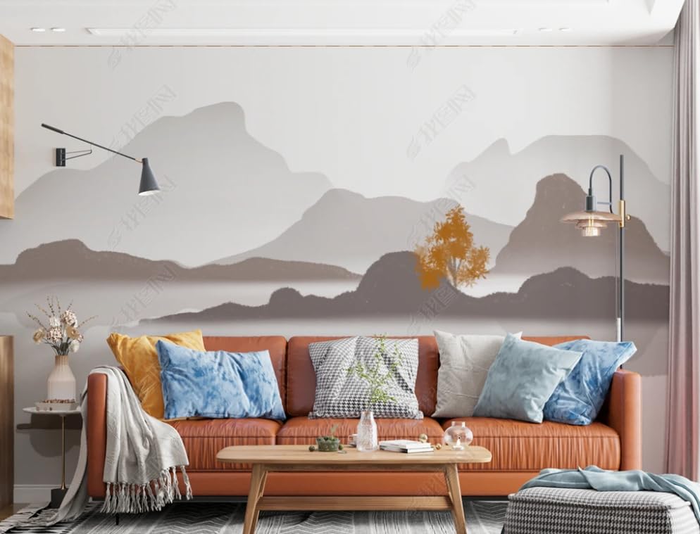 Papier peint intissé grand format poster mural arbre d'or salon