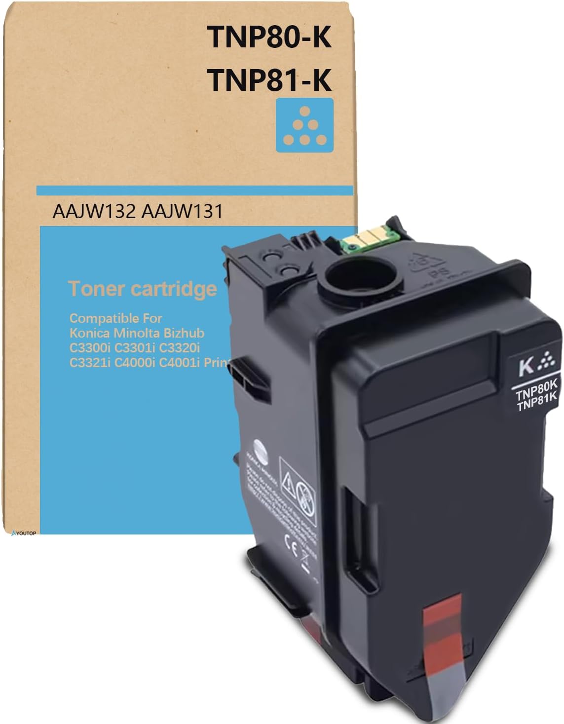 TNP80 TNP81 TNP-80 TNP-81 Black Toner Cartridge (AAJW132 | AAJW131) Replacement for Konica Minolta Bizhub C3300i C3301i C3320i C3321i C4000i C4001i Printers