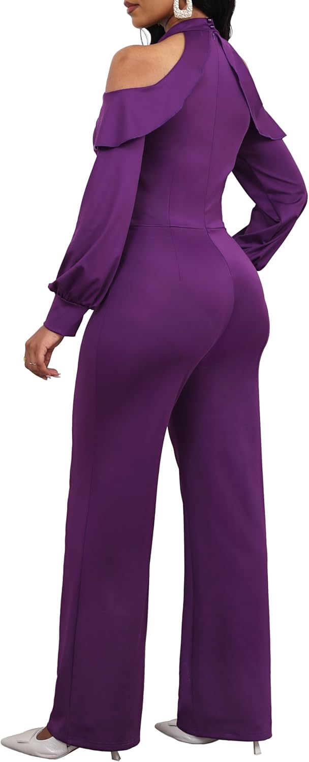 Jumpsuit for Women Sexy Elegant Long Straight Pants Cocktail Printing Jumpsuits Party Club with Zipper - Image 6