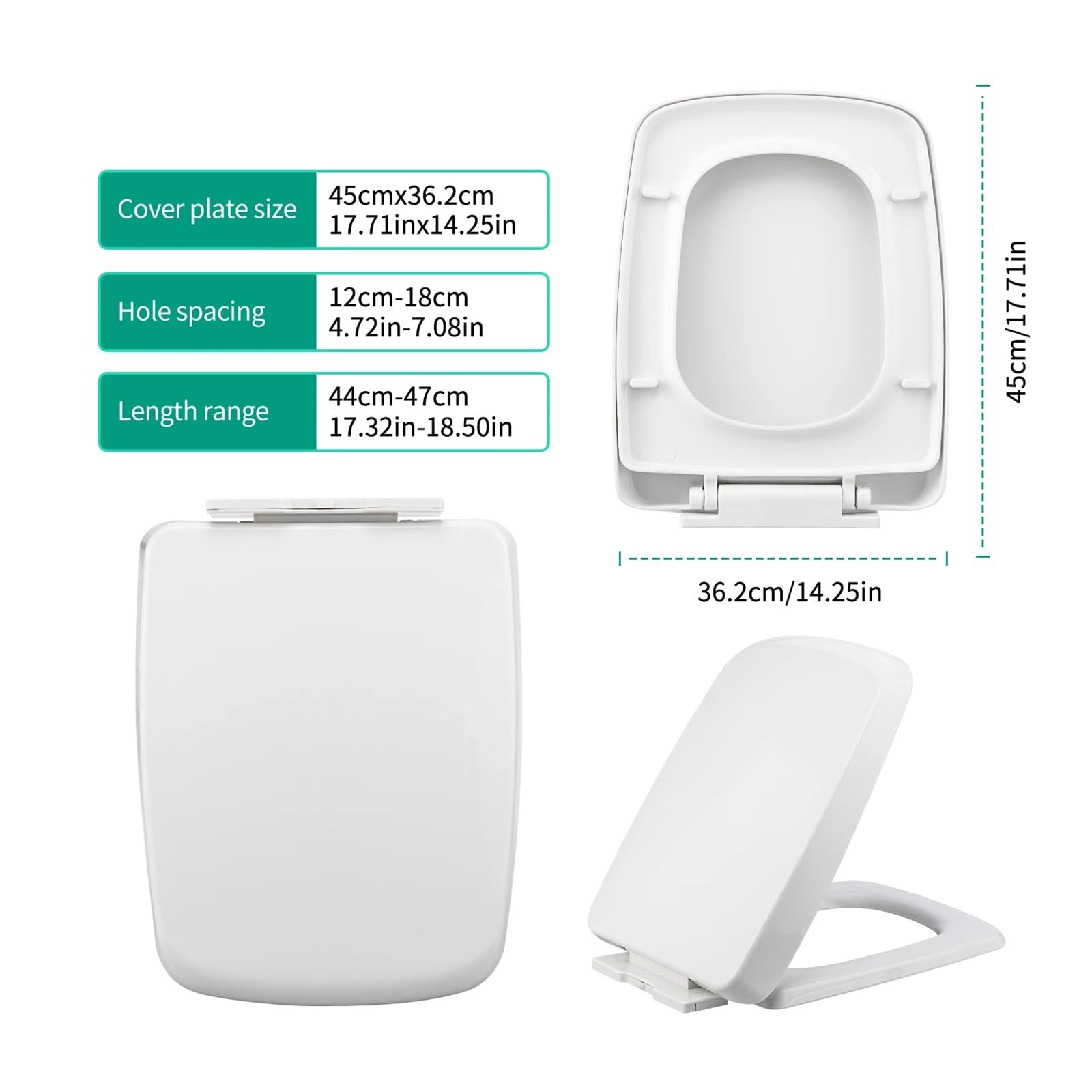 Asiento de inodoro, Thickened D-Shaped Toilet Seat