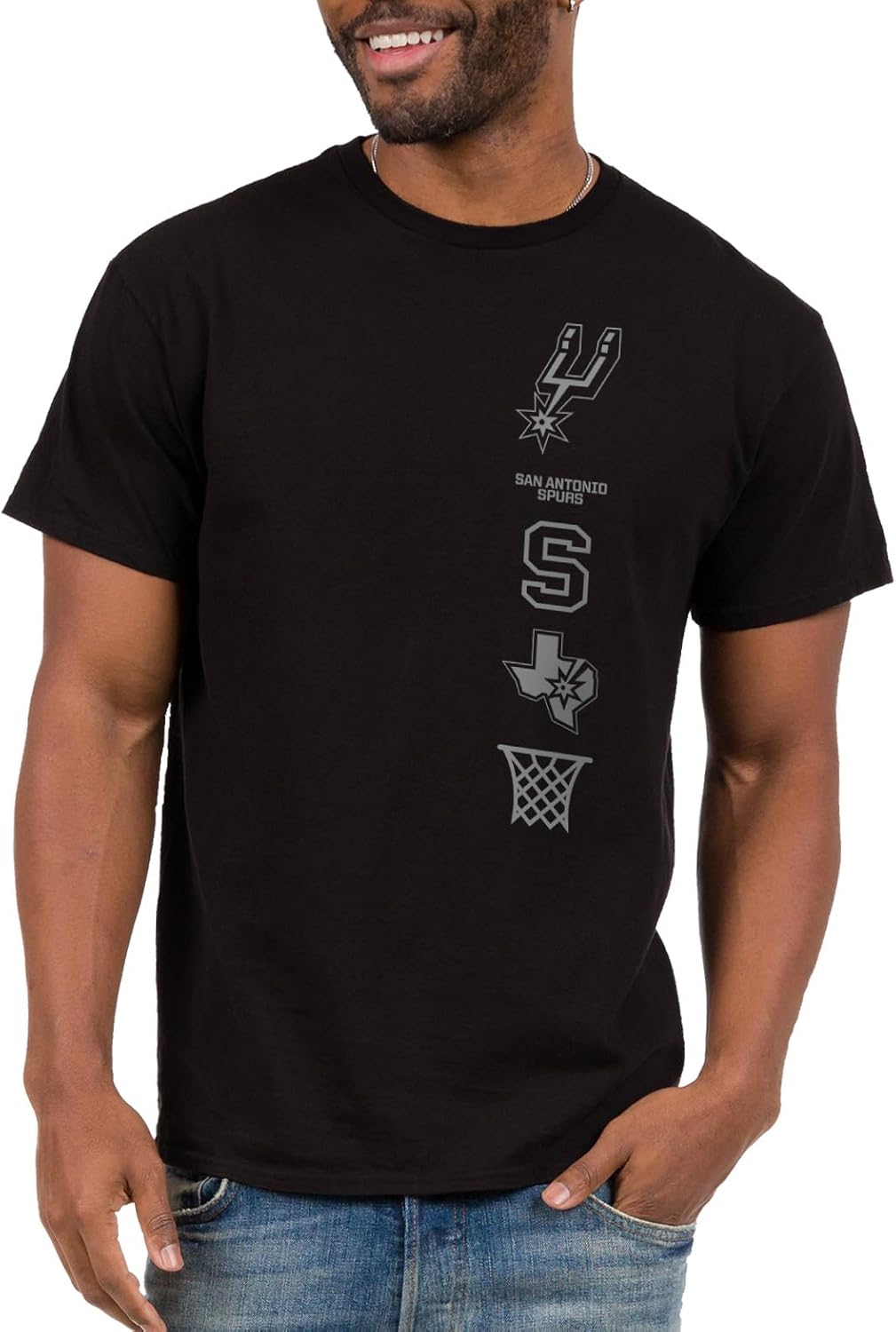 Junk Food NBA - Stacked Logo - Officially Licensed Adult Short Sleeve Fan Tee for Men and Women