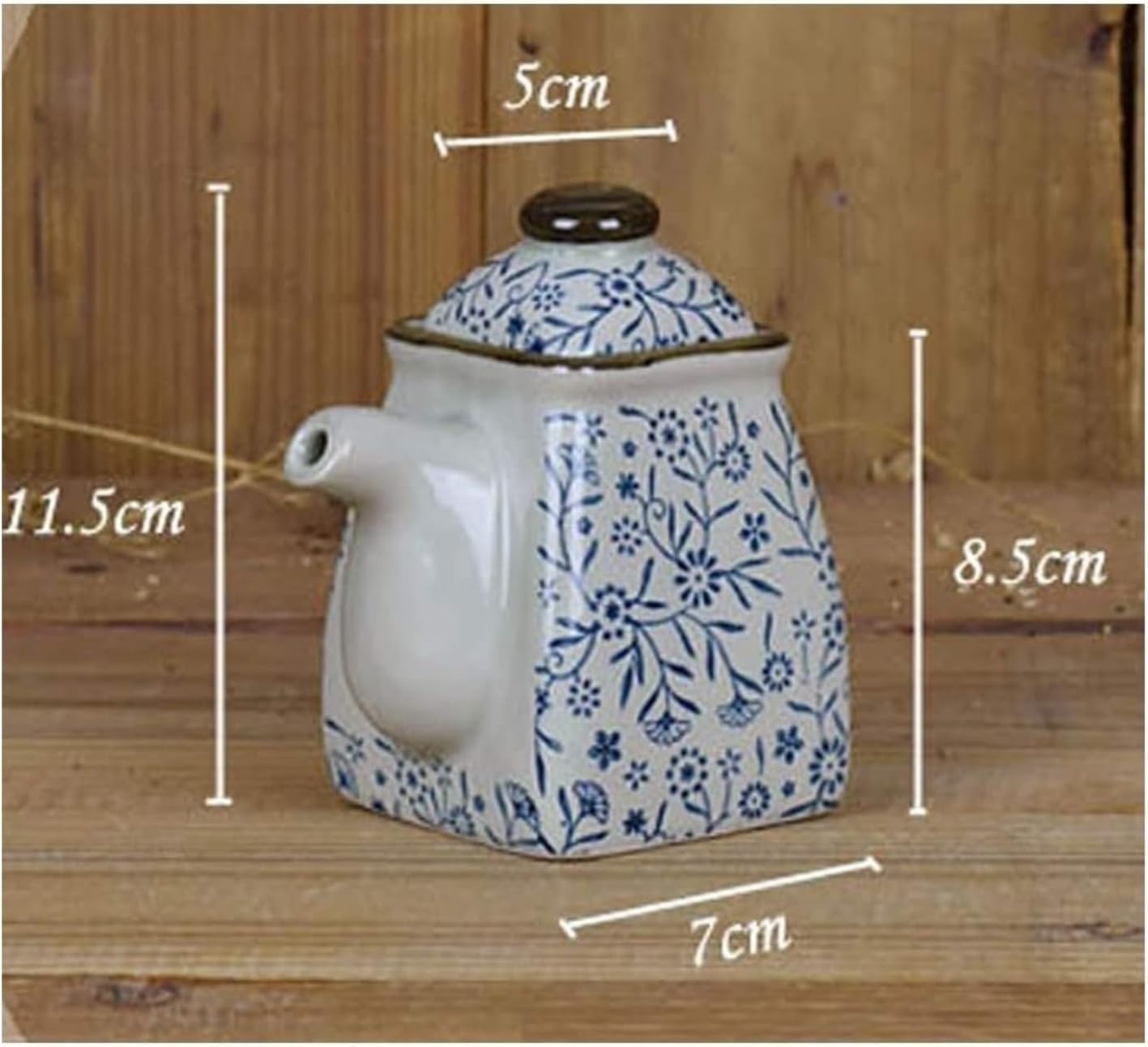 Oil and Vinegar Dispenser Ceramic Oil Bottle Vinegar/Soy Sauce Dispenser,Vintage Small Olive Oil Dispenser Bottle Leak-Proof cooking